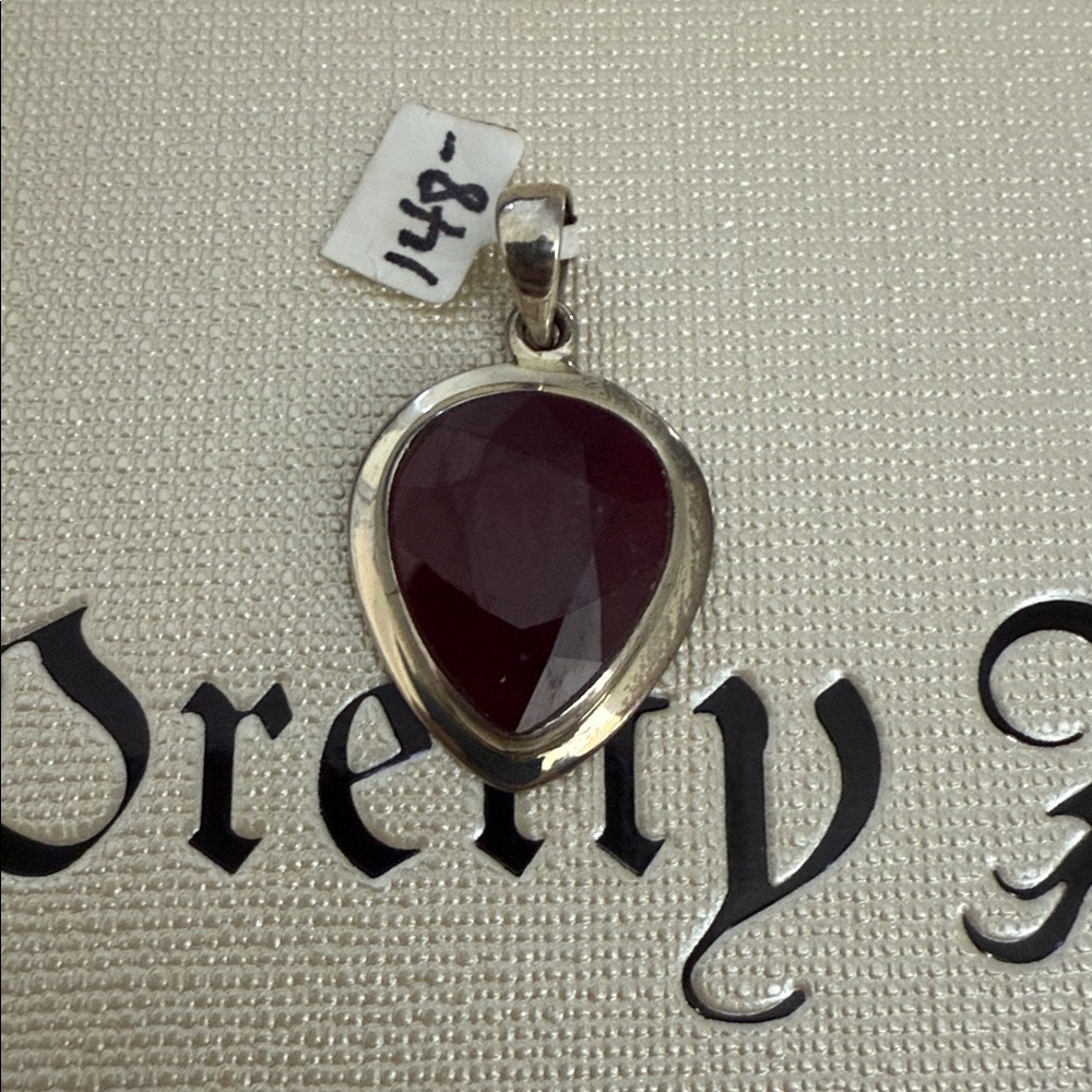 Big Ruby Pendant - 925 Silver